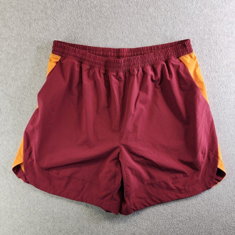Peloton Shorts Mens L Red Velocity Boxer Lined Crossover Hem Cycling Biking Bike